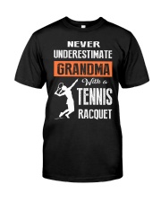 Grandma with a tennis racquet Premium Fit Mens Tee tile
