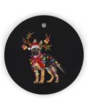 German Shepherd Christmas Circle Ornament (Wood tile