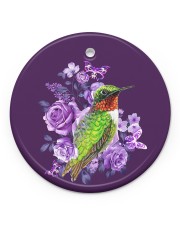 Hummingbird Purple Flower Circle Ornament (Porcelain) tile