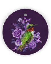Hummingbird Purple Flower Circle Ornament (Wood tile