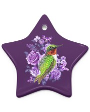 Hummingbird Purple Flower Star ornament - single (porcelain) front