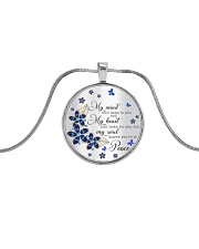 Butterfly My Mind Still Talks To You Metallic Circle Necklace tile