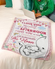 I Love You Small Fleece Blanket - 30" x 40" aos-coral-fleece-blanket-30x40-lifestyle-front-07a