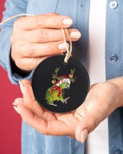 Parrot Christmas Circle ornament - single (porcelain) aos-circle-ornament-single-porcelain-lifestyles-01