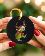 Parrot Christmas Circle ornament - single (porcelain) aos-circle-ornament-single-porcelain-lifestyles-08