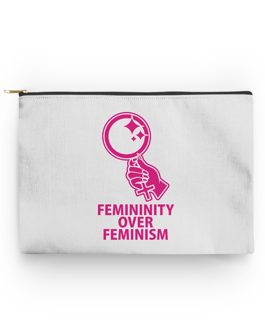 Femininity Over Feminism Accessory Pouch - Large