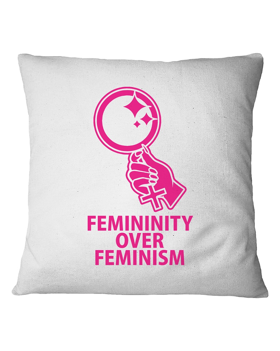 Femininity Over Feminism Square Pillowcase