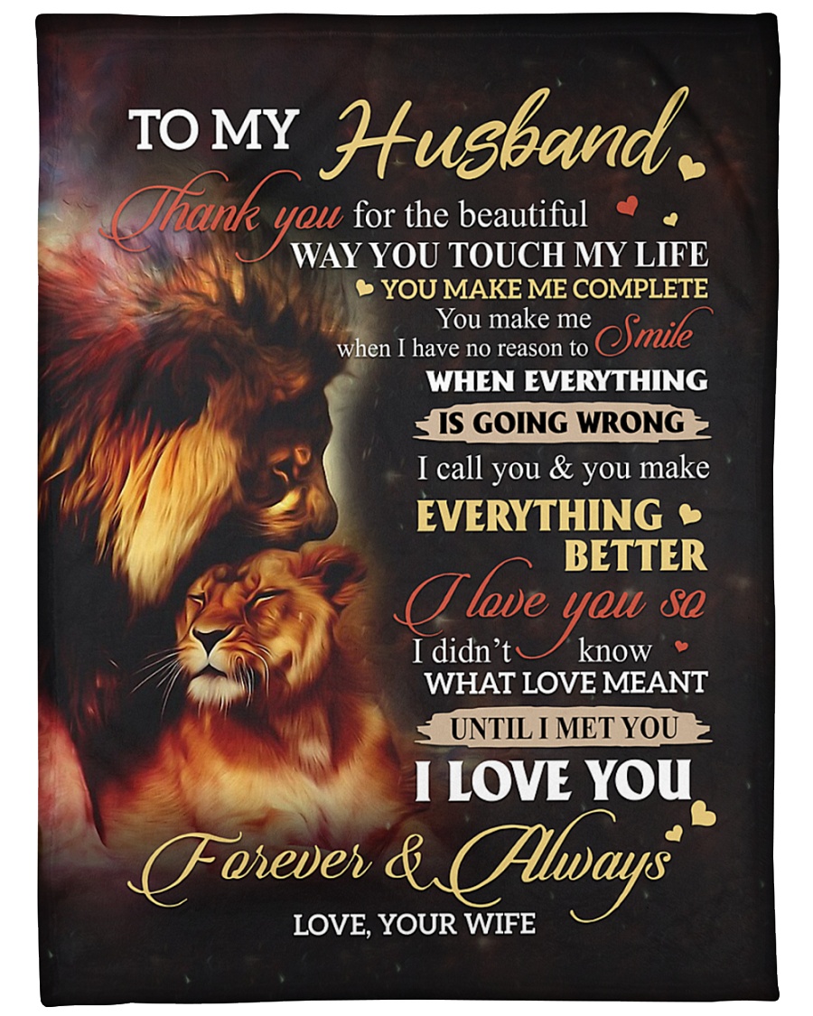To My Husband - Wife Large Fleece Blanket - 60" x 80"