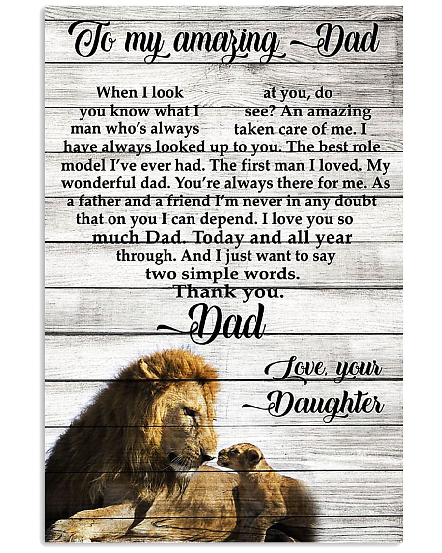 TO MY AMAZING DAD - DAUGHTER 11x17 Poster