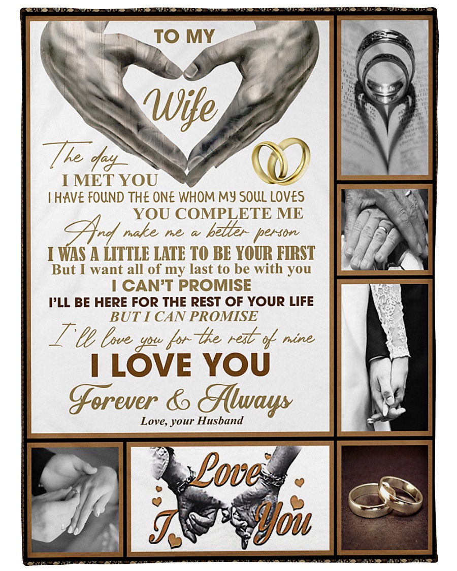 To My Wife - Husband Large Fleece Blanket - 60" x 80"