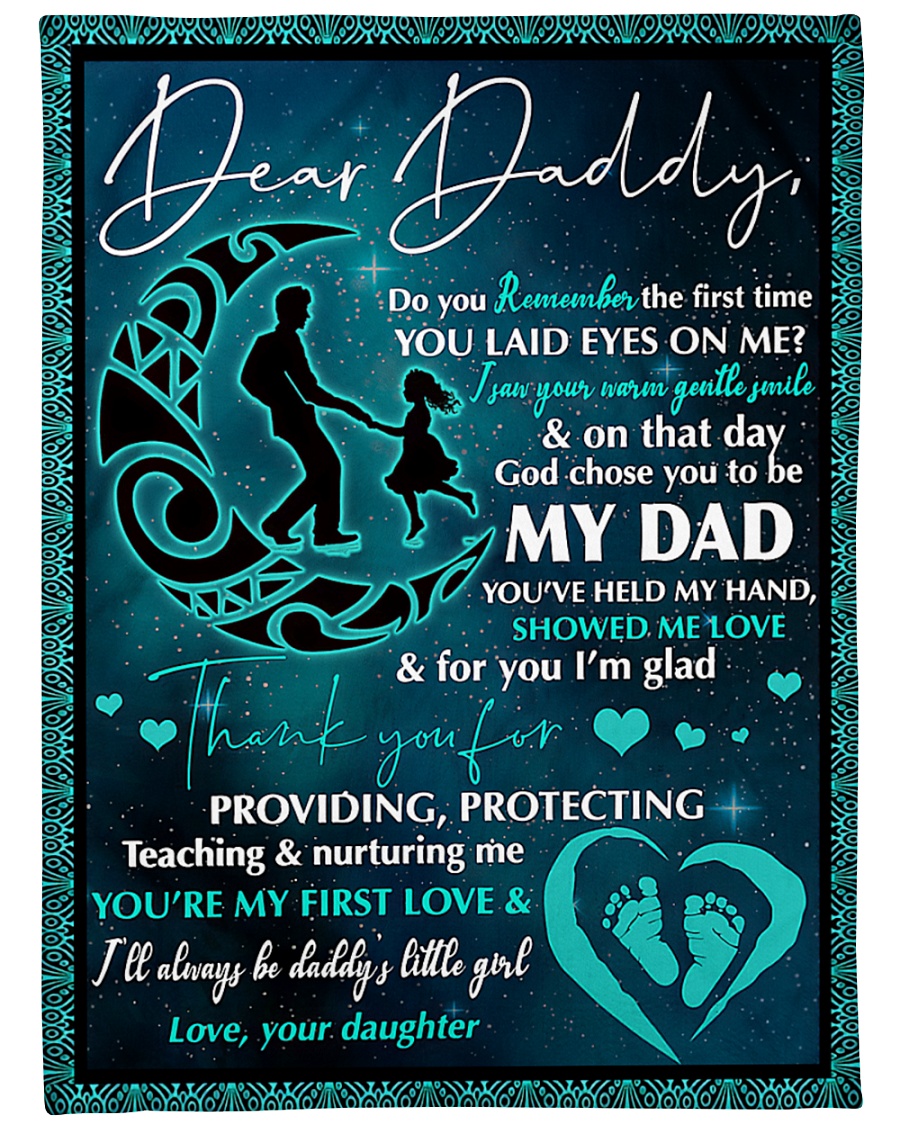 Dear Daddy- Daughter Large Fleece Blanket - 60" x 80"