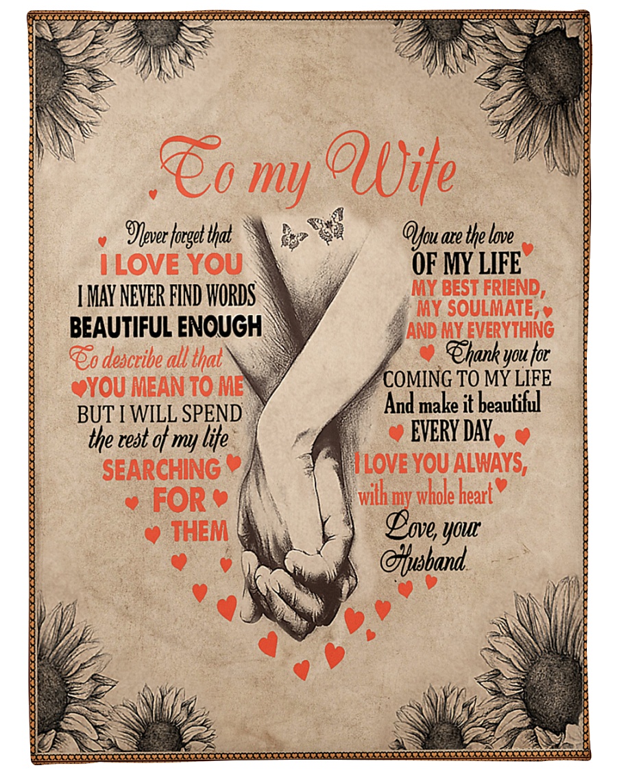 To My Wife - Husband Large Fleece Blanket - 60" x 80"