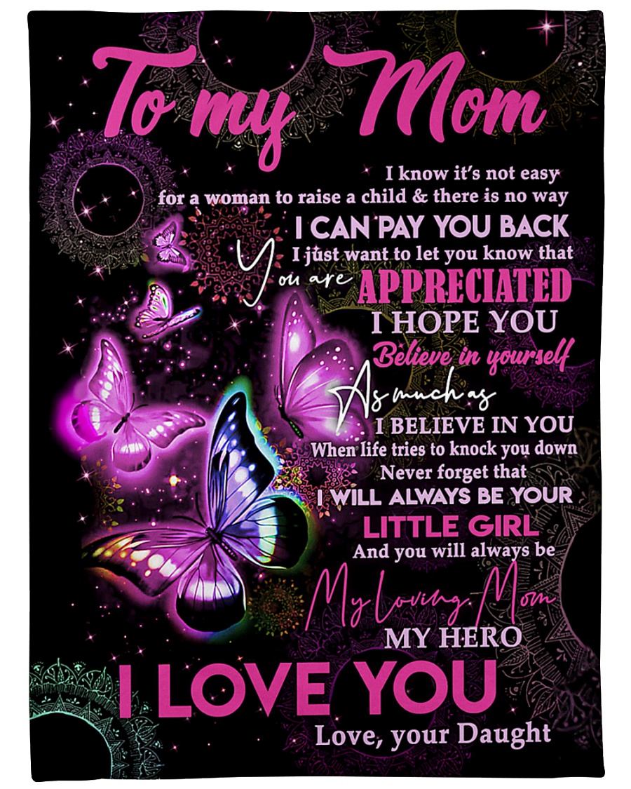 To My Mom - Daughter Large Fleece Blanket - 60" x 80"