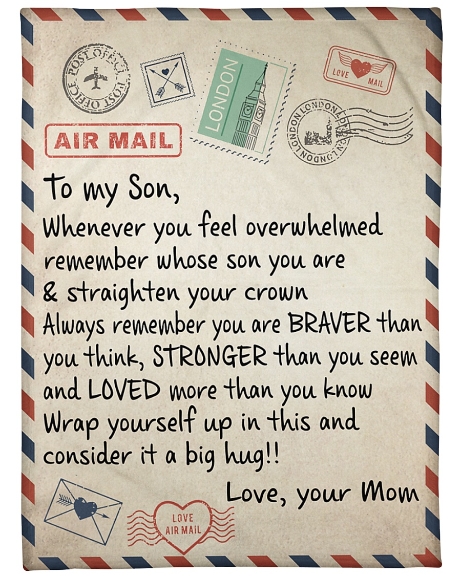 To My Son - Mom Large Fleece Blanket - 60" x 80"