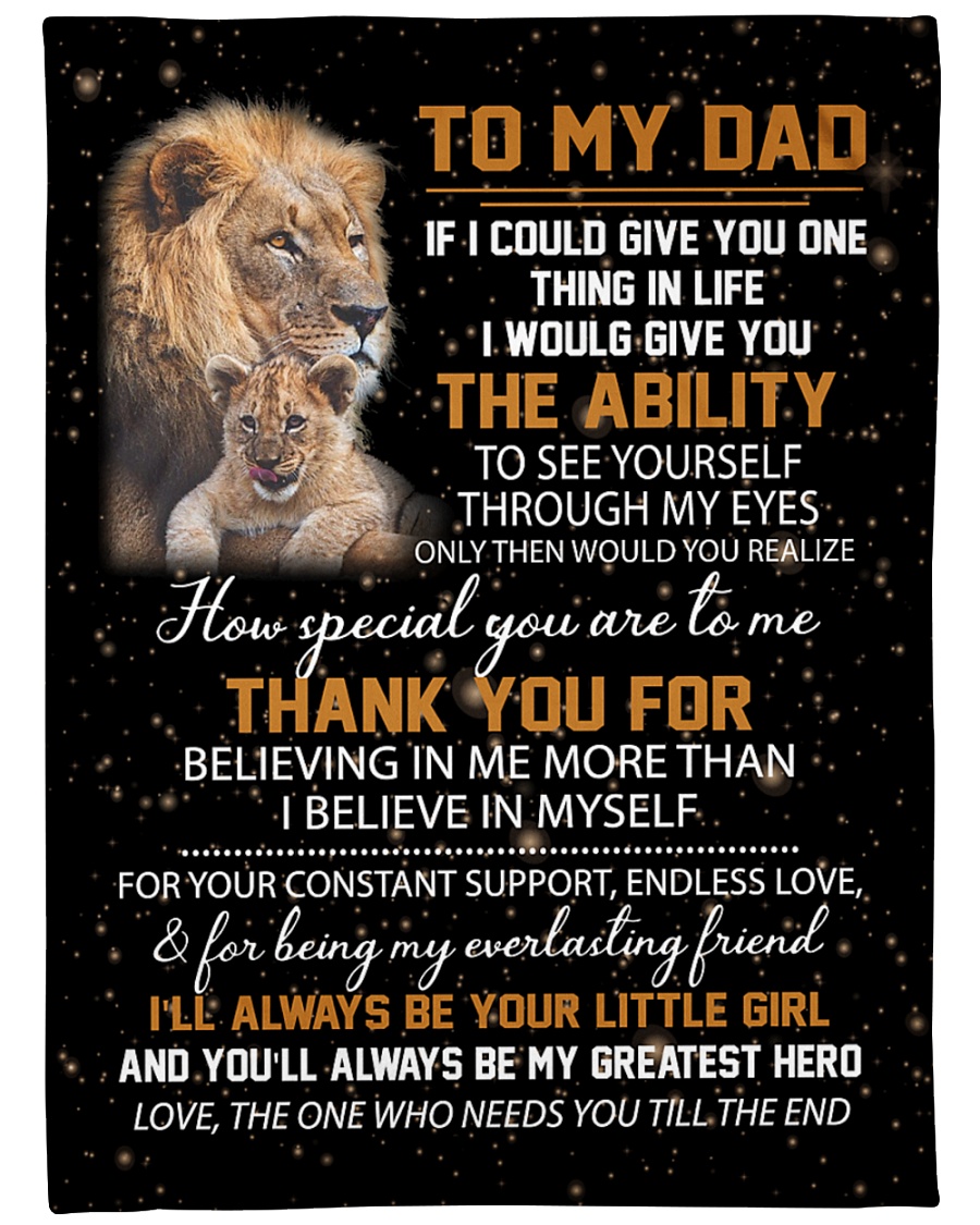 To My Dad - Daughter Large Fleece Blanket - 60" x 80"