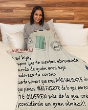 A mi hjia - tu padre Large Fleece Blanket - 60" x 80" aos-coral-fleece-blanket-60x80-lifestyle-front-05