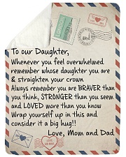 To My Daughter - Mom and Dad Sherpa Fleece Blanket tile