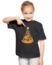 Pizza Christmas Tree Youth T-Shirt lifestyle-youth-tshirt-front-2