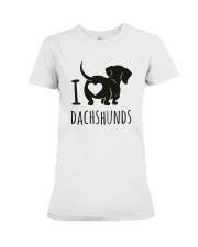 I Love Dachshunds Premium Fit Ladies Tee thumbnail