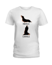 Inhale Exhale Dachshund Yoga Ladies T-Shirt thumbnail