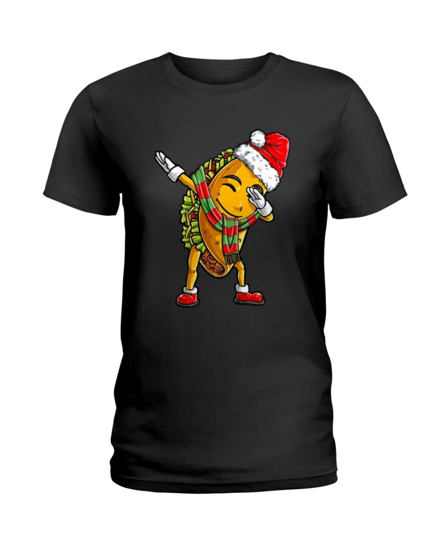 Dabbing Santa Taco Christmas Ladies T-Shirt