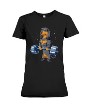 Dachshund Weightlifting Premium Fit Ladies Tee thumbnail