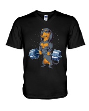 Dachshund Weightlifting V-Neck T-Shirt thumbnail