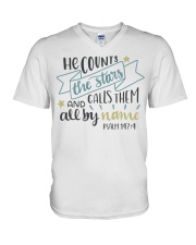 PSALMS 147:4 V-Neck T-Shirt tile
