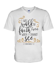 2 CORINTHIANS 5:7 V-Neck T-Shirt tile