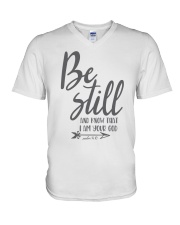PSALMS 46:10 V-Neck T-Shirt tile