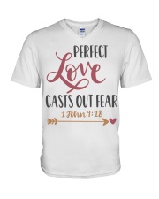 1 JOHN 4:18 V-Neck T-Shirt tile