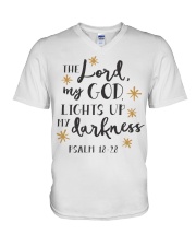 PSALMS 18:28 V-Neck T-Shirt tile