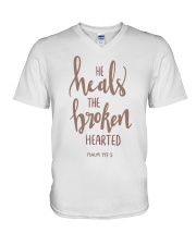 PSALMS 147:3 V-Neck T-Shirt tile
