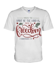 2 CORINTHIANS 3:17 V-Neck T-Shirt tile