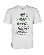 PSALMS 46:1 V-Neck T-Shirt tile