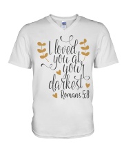 ROMANS 5:8 V-Neck T-Shirt tile