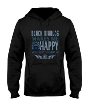 BLACK DIABLOS MAKES ME HAPPY Hooded Sweatshirt tile