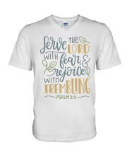 PSALMS 2:11 V-Neck T-Shirt tile