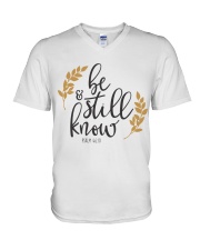 PSALMS 46:10 V-Neck T-Shirt tile