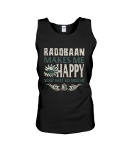 RADOBAAN MAKES ME HAPPY Unisex Tank tile