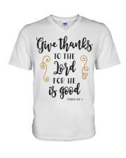 PSALMS 107:1 V-Neck T-Shirt tile