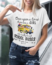 Once Upon a Time There was a Girl Who really loved School buses - motivational Gift Classic T-Shirt custom-t-shirts-classic-lifestyle-front-400