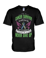 Never-give-up-Metastatic-Breast-Cancer V-Neck T-Shirt thumbnail