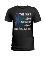 domestic-sexual-volence-teal-purple-myshirt Ladies T-Shirt thumbnail