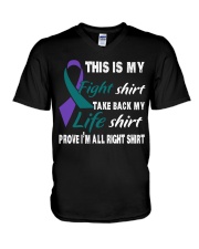 domestic-sexual-volence-teal-purple-myshirt V-Neck T-Shirt thumbnail