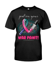 thyroid-cancer-teal-blue-pink-color Classic T-Shirt front