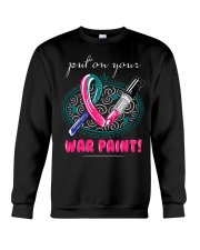 thyroid-cancer-teal-blue-pink-color Crewneck Sweatshirt thumbnail