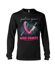 thyroid-cancer-teal-blue-pink-color Long Sleeve Tee thumbnail