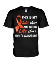 kidney-cancer-orange-fight-myshirt V-Neck T-Shirt thumbnail