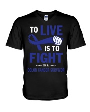 colon-cancer-darkblue-lfi V-Neck T-Shirt thumbnail